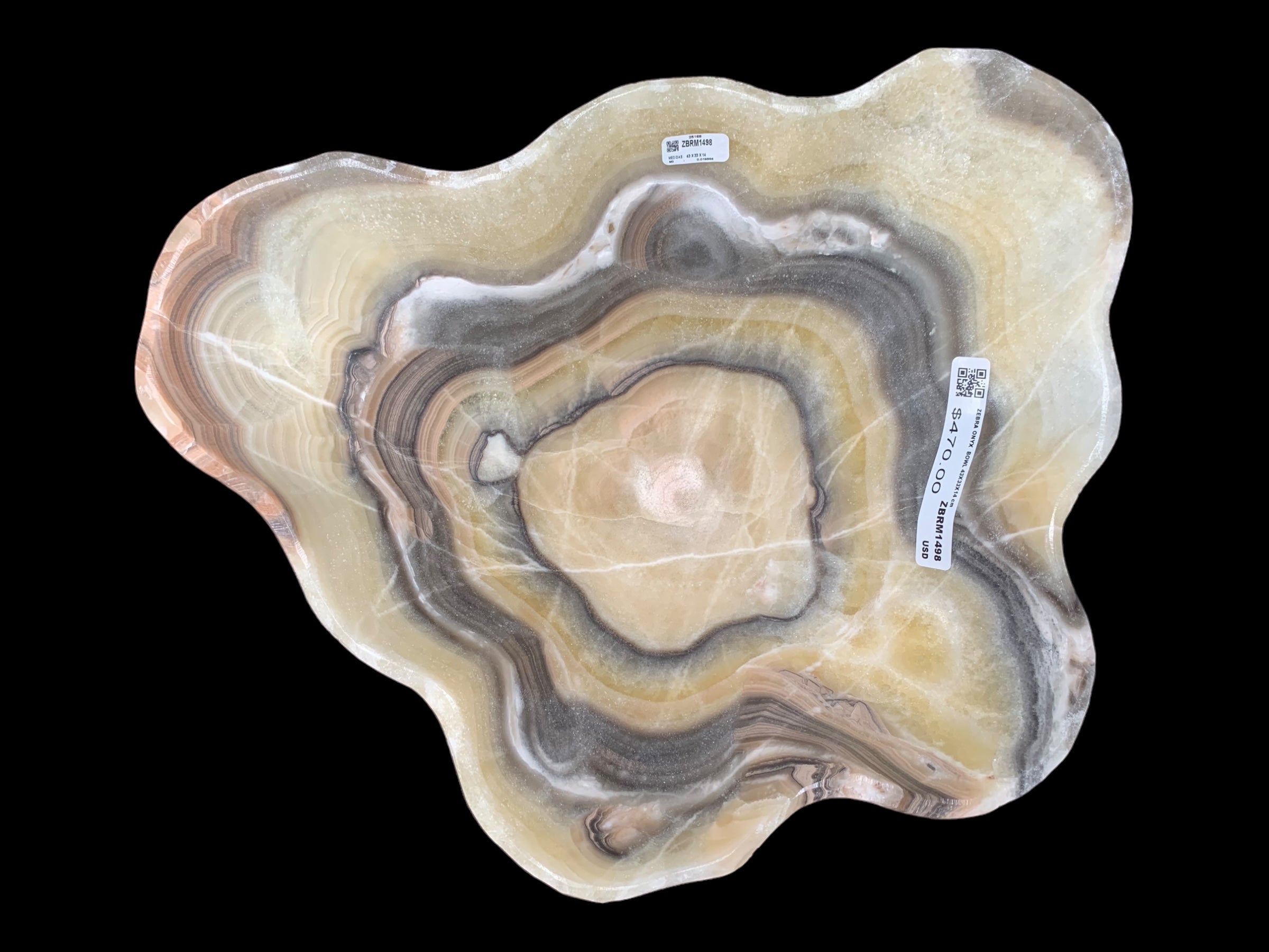 Zebra Onyx Decorative Bowl ZBRM1498
