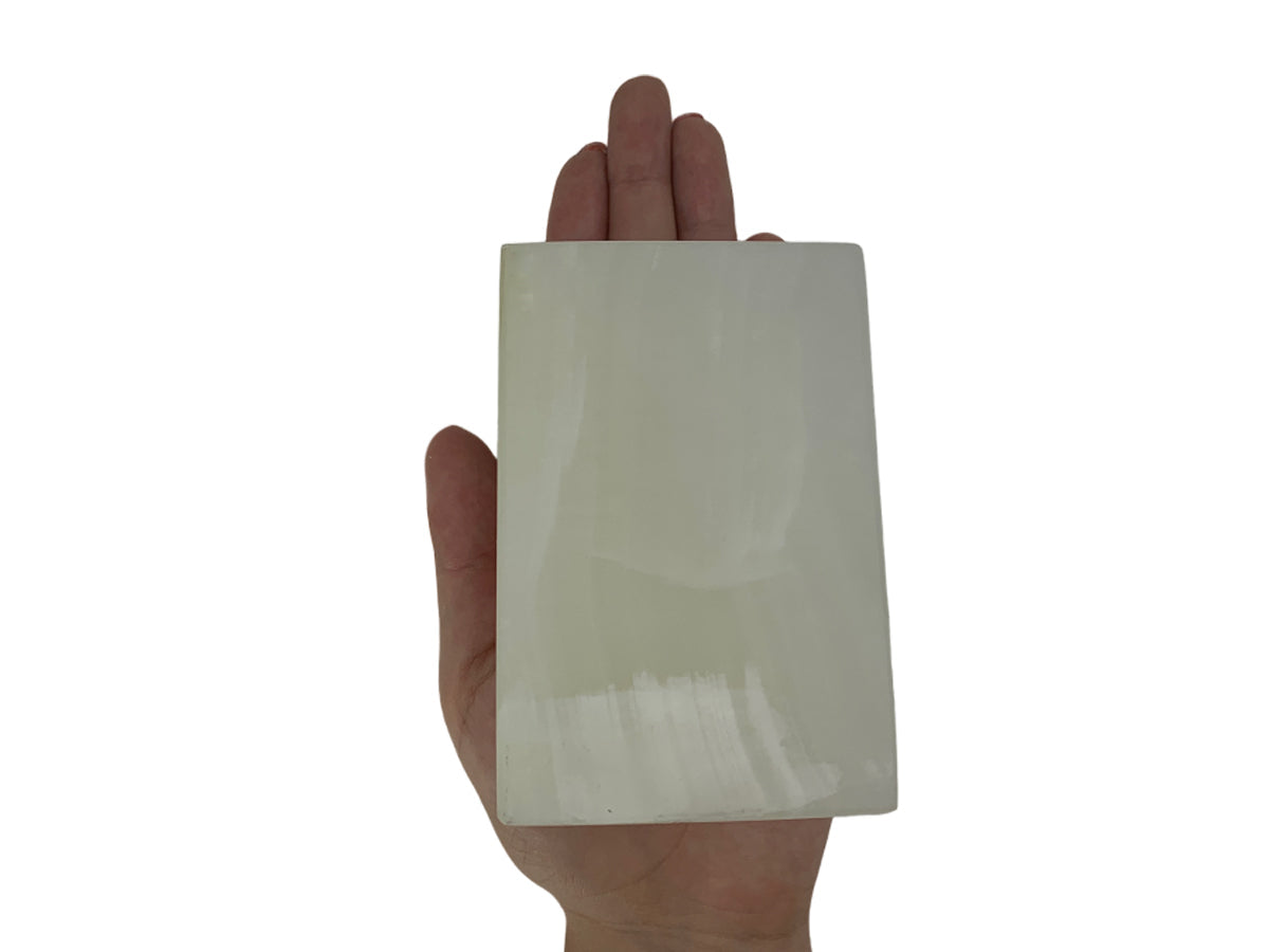 White Onyx Prism Candle Holder 6X6X9 Cm