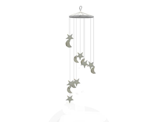 Star & Moons Wind Chime White Onyx