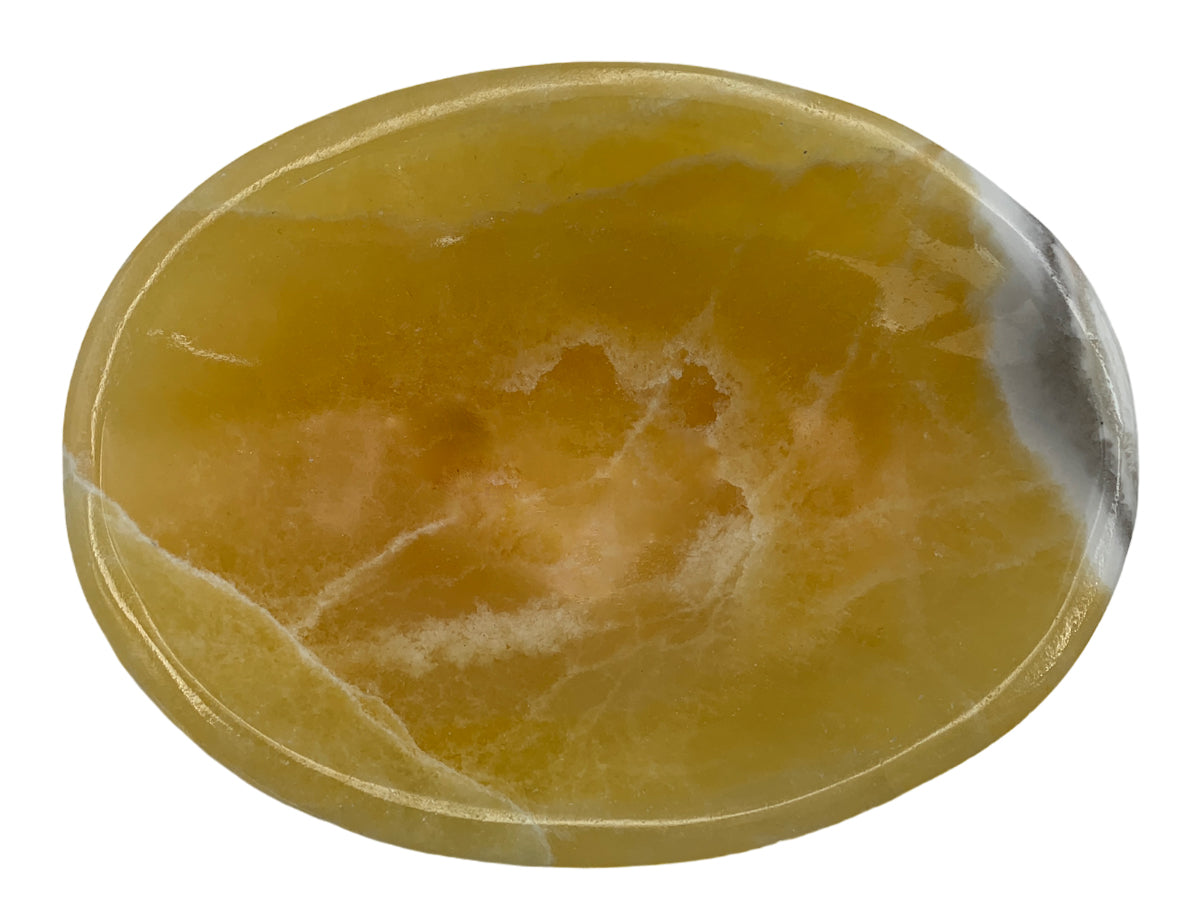 Orange Calcite Onyx  Soap Dish Polished 14X11X4 Cm