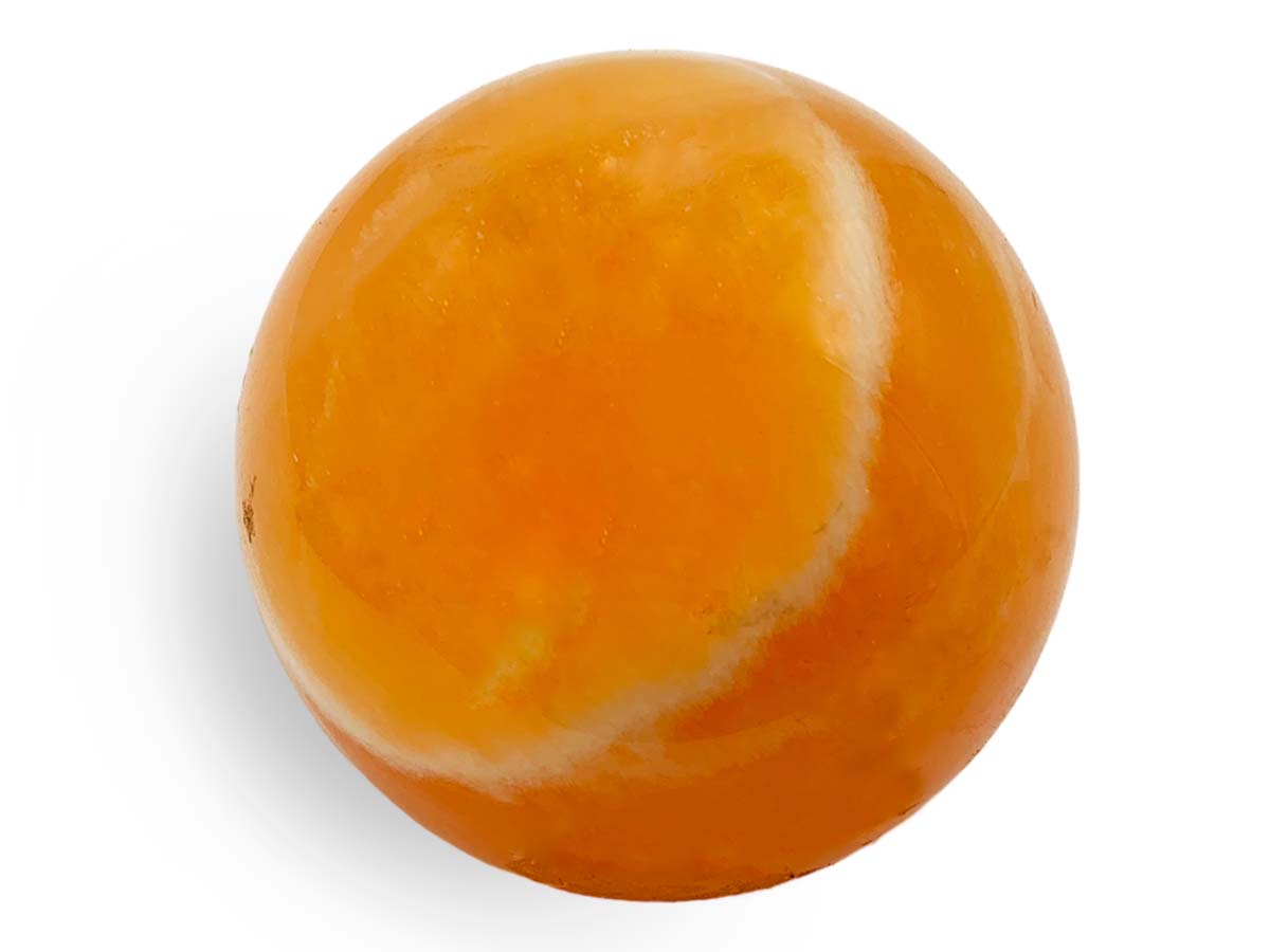 Orange Calcite Sphere First Quality Polished 7.5 Cm