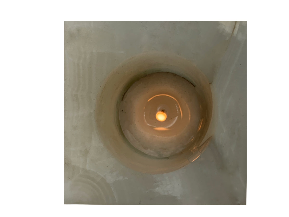 Gray Onyx Prism Candle Holder 6X6X12 Cm