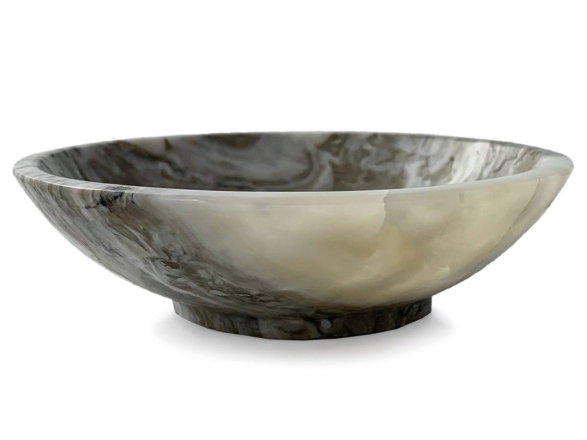Gray onyx circular snack bowl 4cm tall