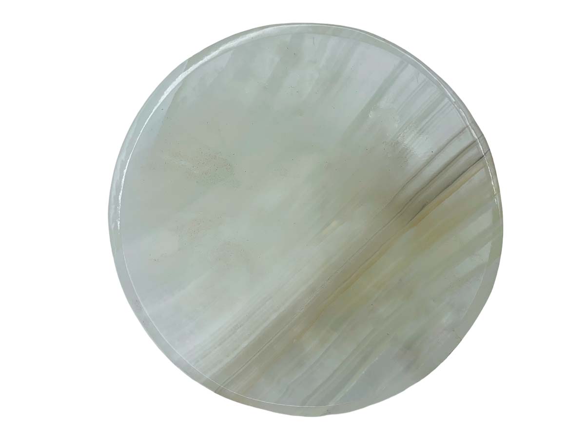 White Onyx Circular Snack Bowl Polished 12X12X4 Cm