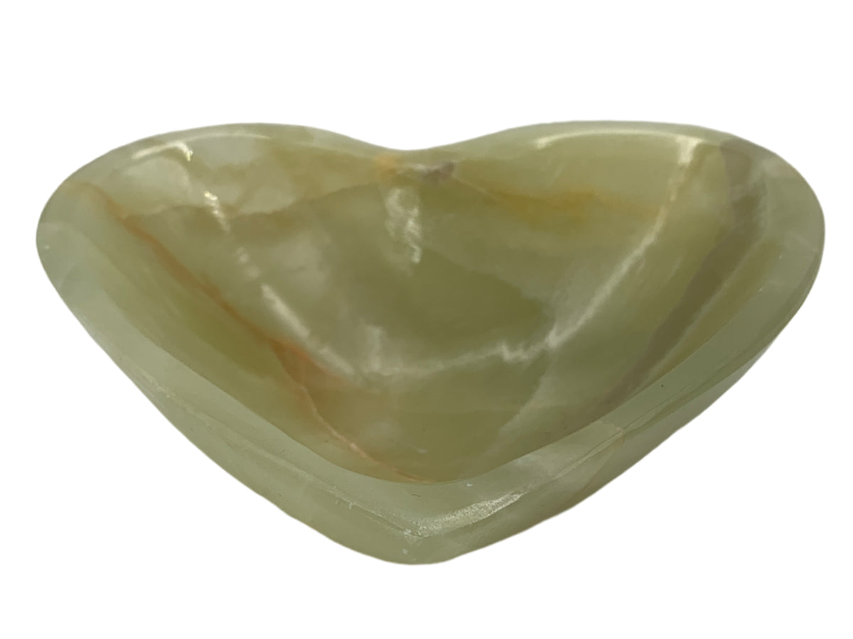 Green Onyx Heart Snack Bowl Polished 13X13X3.5 Cm