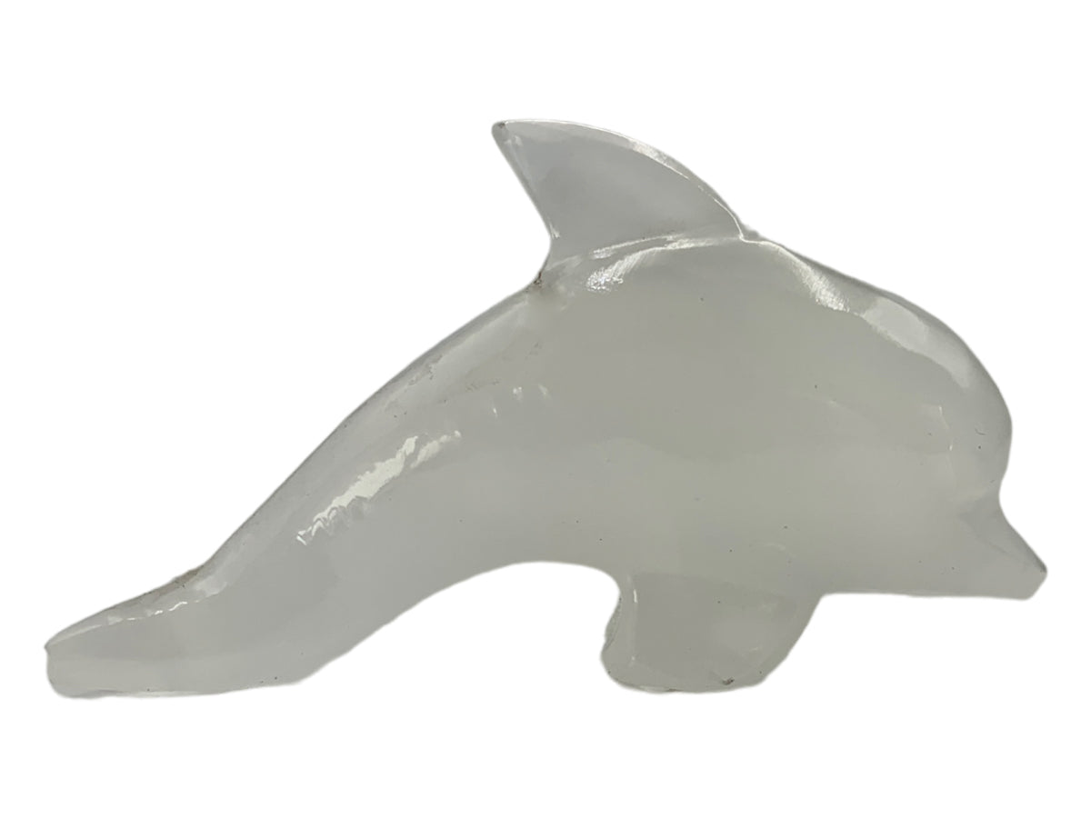 White Onyx Dolphin 7X2X4Cm