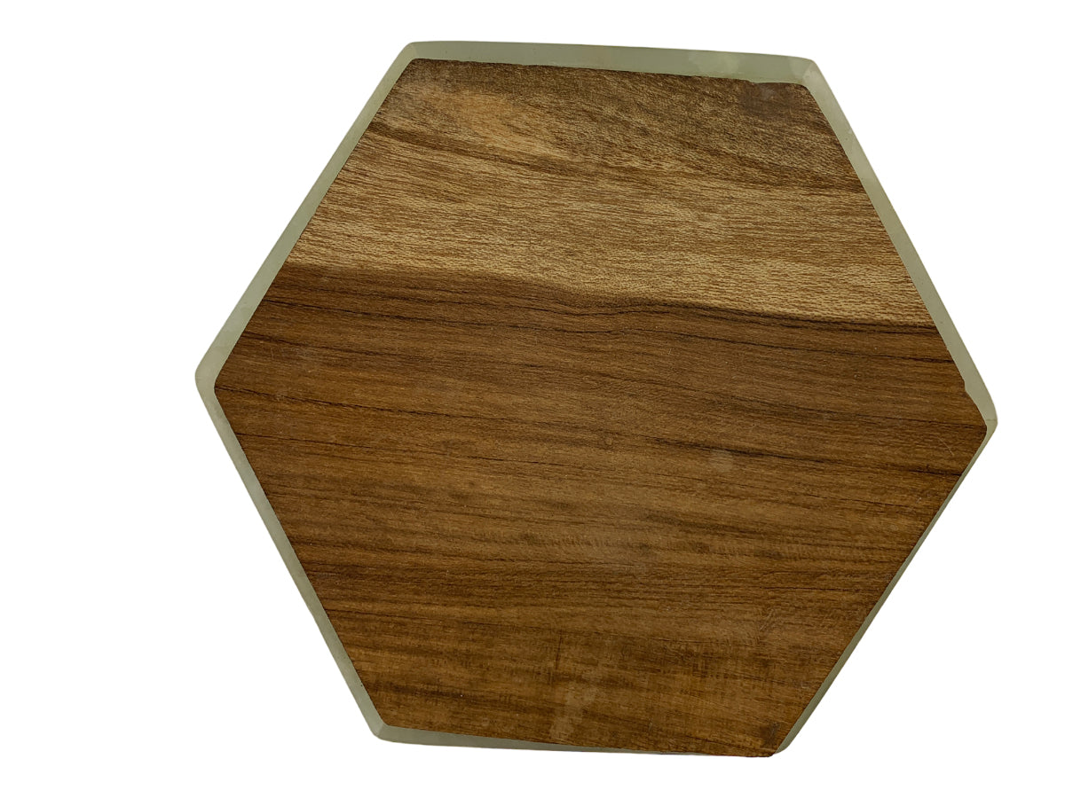 Green Onyx Hexagonal Jewelry Box W/Wood Lid 14X14X7 Cm