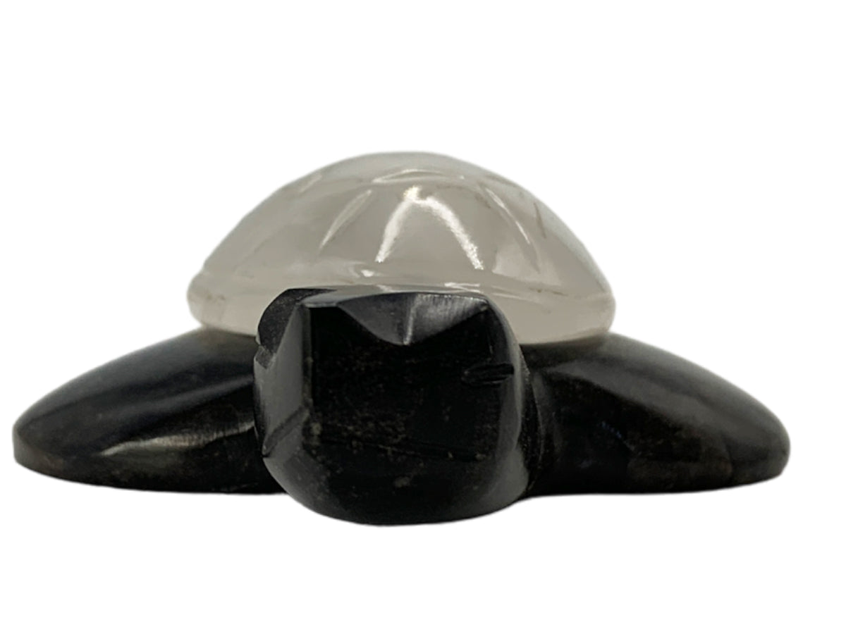 Black Onyx Sea Turtle W/ Amber Onyx Shell Polished 7X6X2 Cm