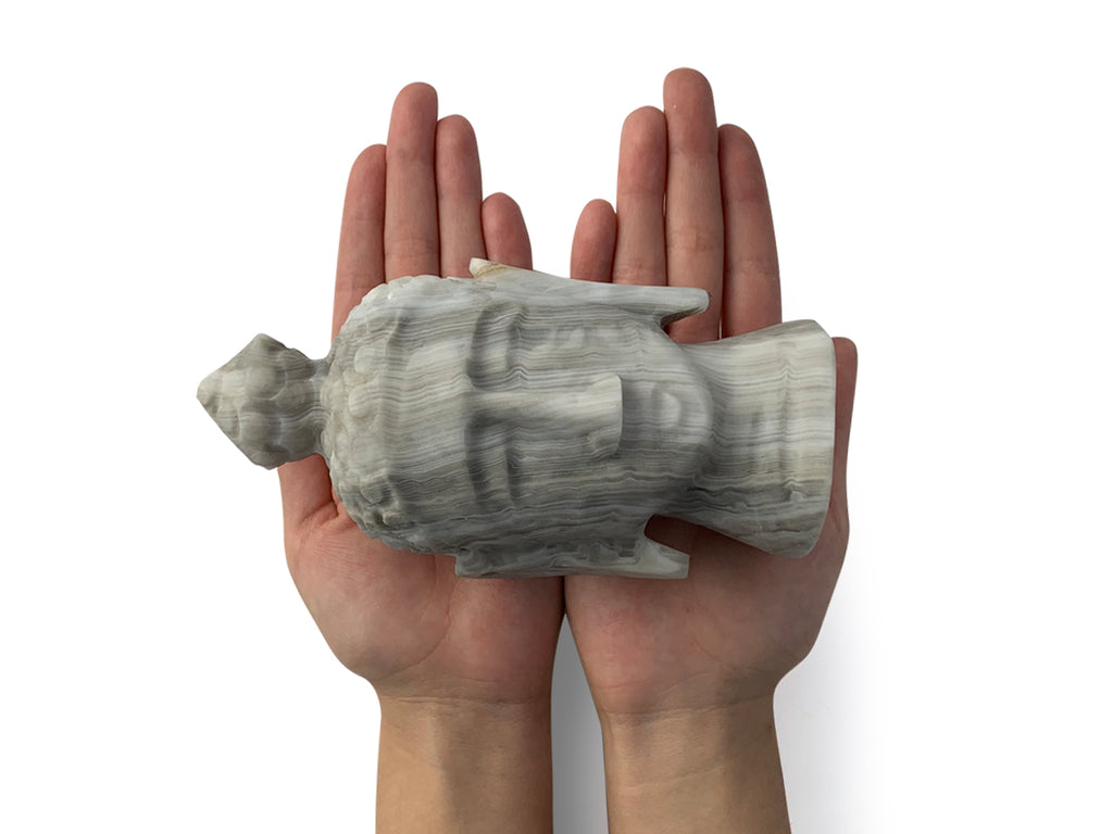 Gray Onyx Buddha Head