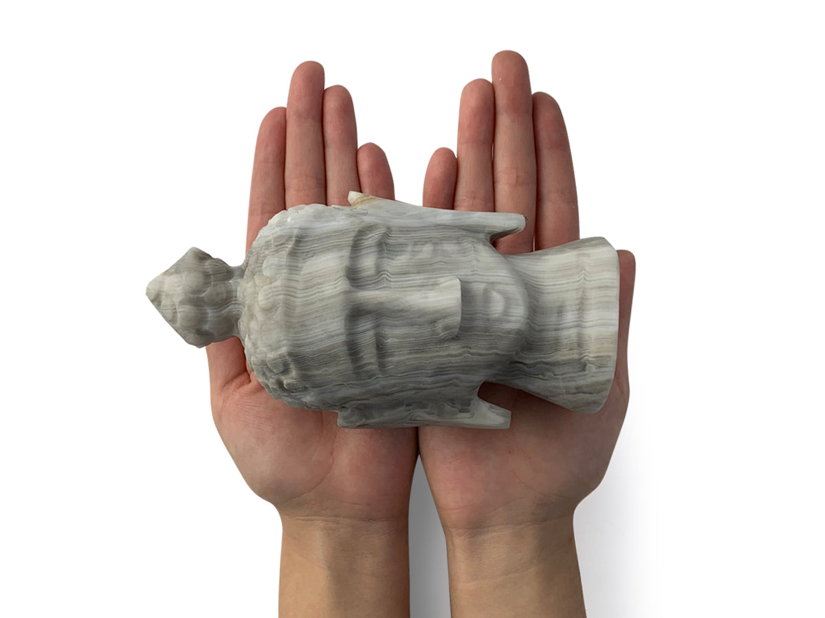 Gray Onyx Buddha Head
