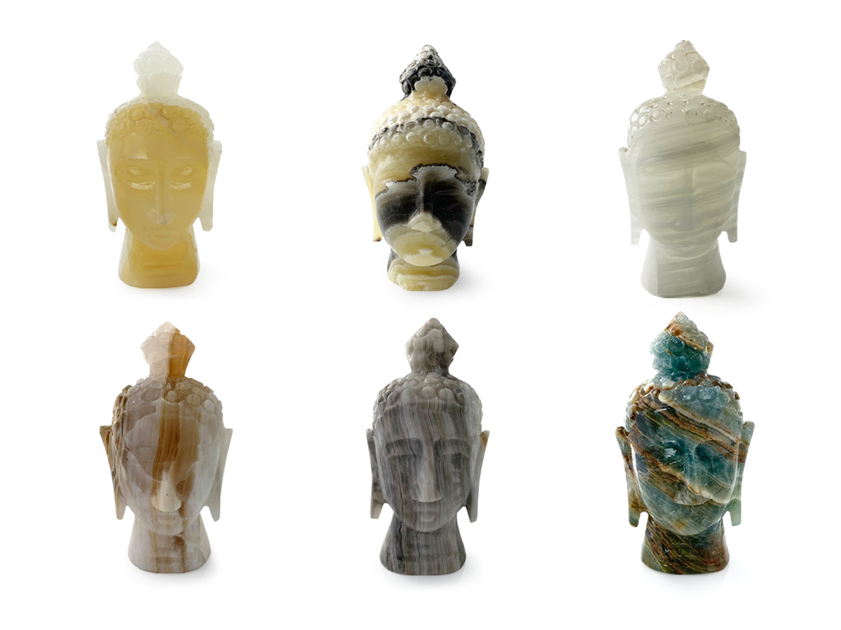 Gray Onyx Buddha Head