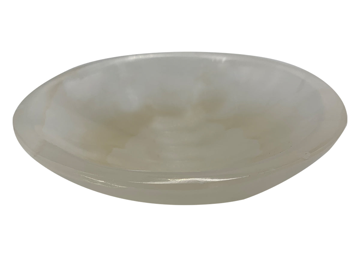 White Onyx Circular Bowl Polished 9X9X2 Cm