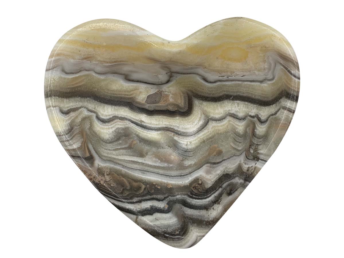 Zebra Onyx Heart Snack Bowl Polished 13X13X3.5 Cm