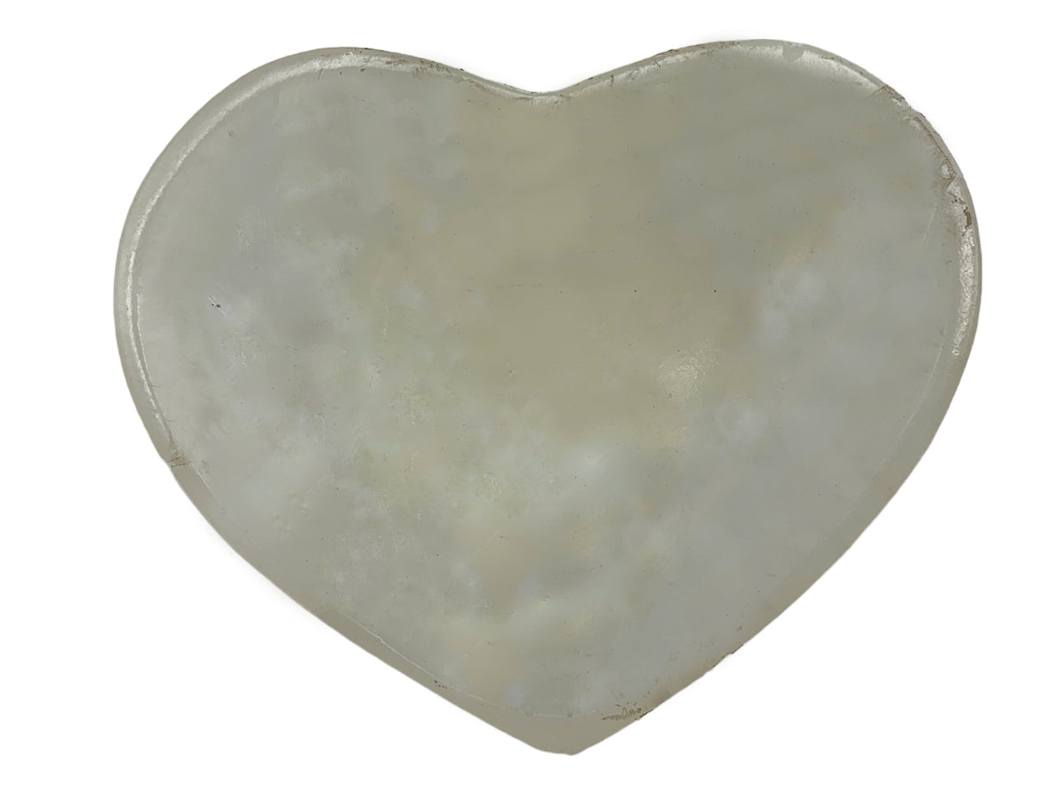 White Onyx Heart Snack Bowl Polished 10X8X2.5 Cm