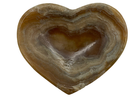 Brown Onyx Heart Snack Bowl