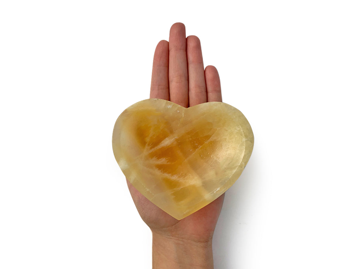 Polished Orange Onyx Heart Bowl