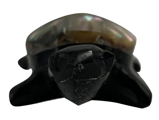 Black Obsidian Turtle W/ Shell Polished 4X3X1.5 Cm