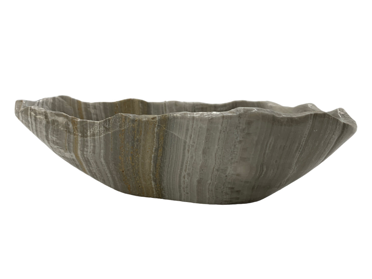 Gray Onyx Irregular Snack Bowl Polished 13-17~5 Cm