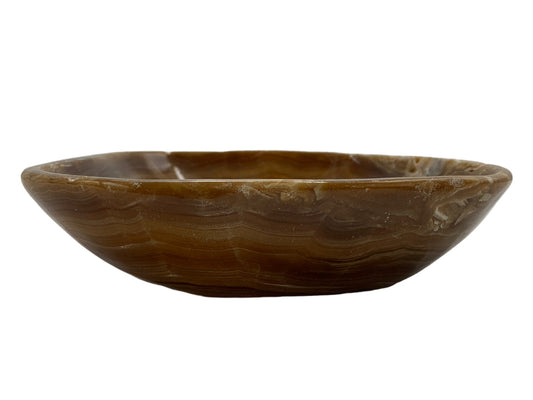 Brown Onyx Irregular Snack Bowl Polished 13X18~6 Cm