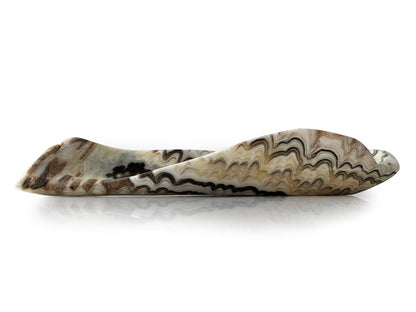 Polished Zebra onyx snack bowl free shape 18-22 cm long X 7-9 cm tall