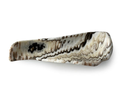 Polished Zebra onyx snack bowl free shape 18-22 cm long X 7-9 cm tall