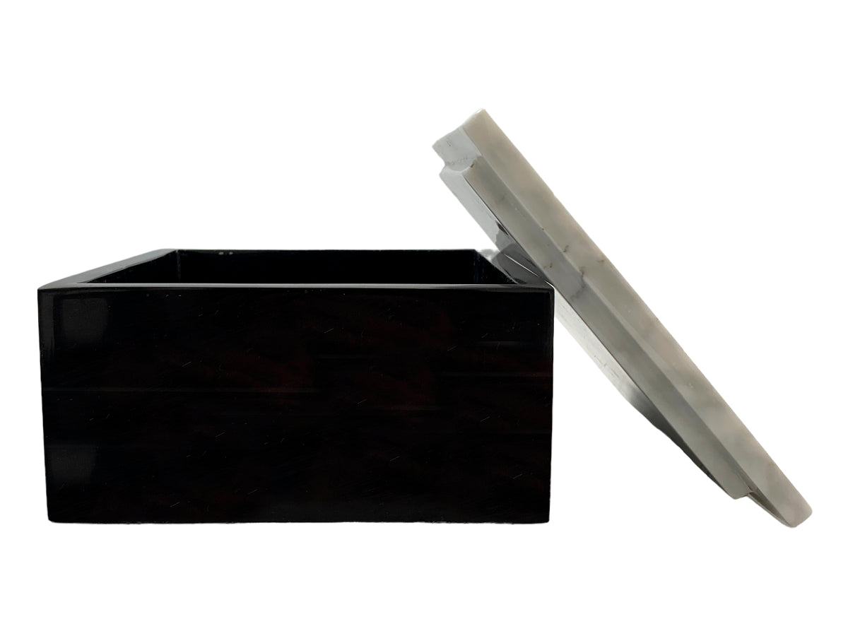 Black Marble Calcata Prism Jewelry Box Polished 15X15X7 Cm