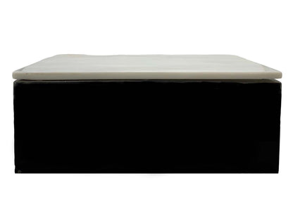 Black Onyx Rectangular  Jewelry Box Marble Calacata Lid Polished 20X13X8 Cm