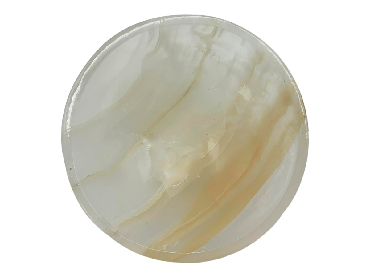 Amber Onyx Circular Snack Bowl Polished  8X8.5X3 Cm