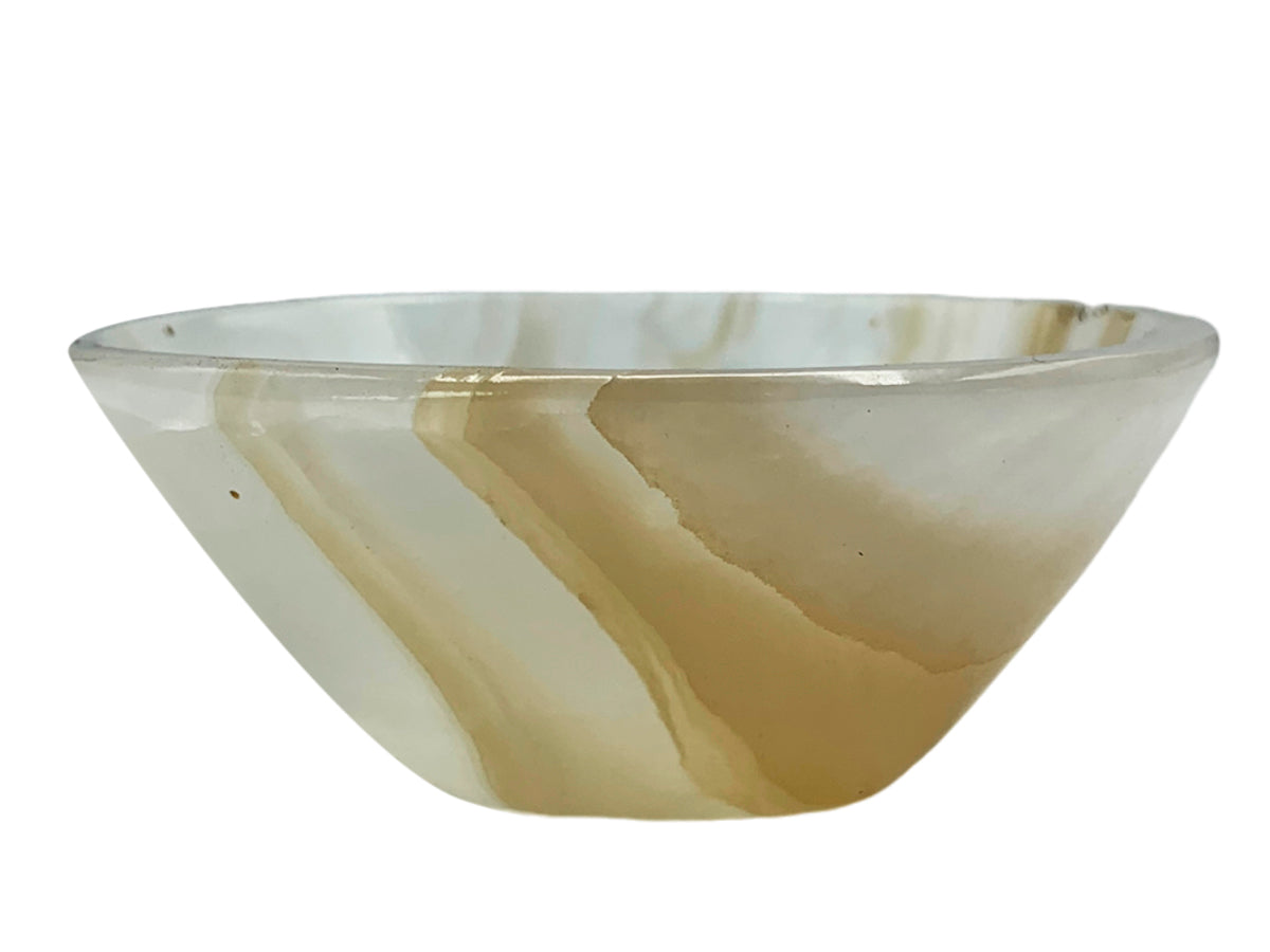 Amber Onyx Circular Snack Bowl Polished  8X8.5X3 Cm