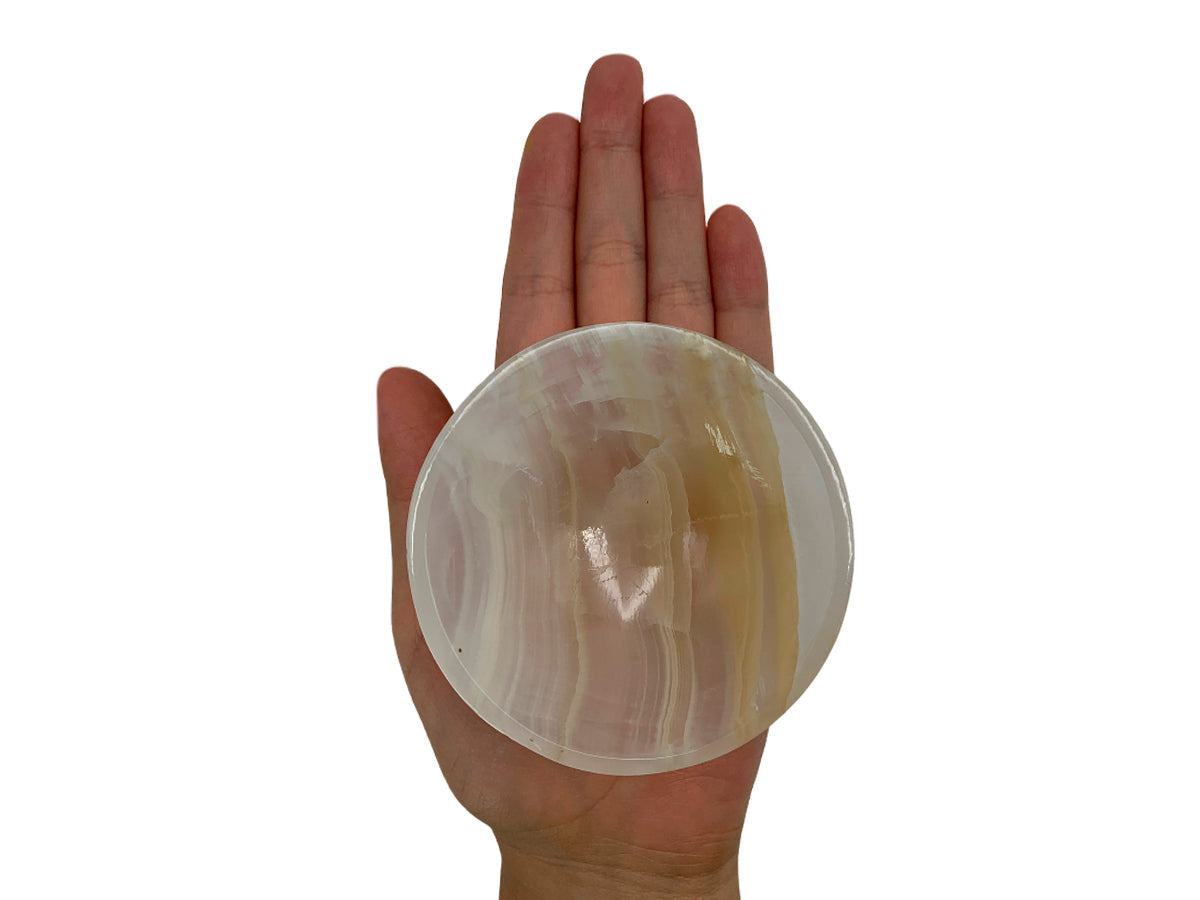 Amber Onyx Circular Snack Bowl Polished  8X8.5X3 Cm