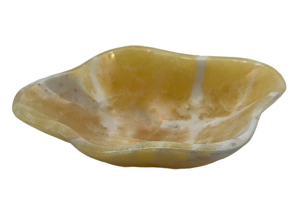 Orange Calcite Irregular Snack Bowl Rustic Edge 9-12 ~5 Cm
