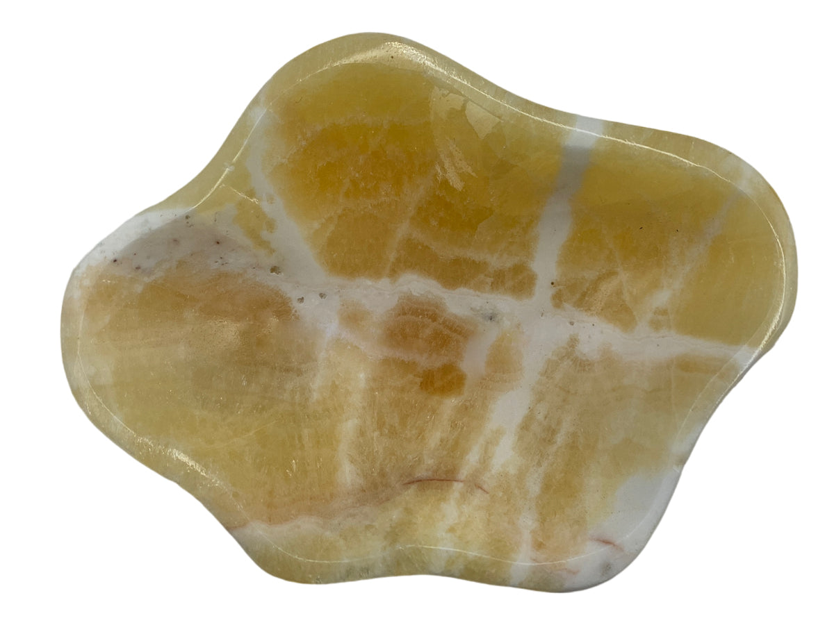 Orange Calcite Irregular Snack Bowl Rustic Edge 9-12 ~5 Cm