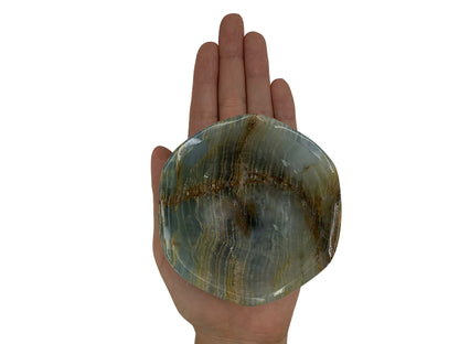 Blue Onyx Bowl Circular Edge Rough Polished 8.5X3 Cm