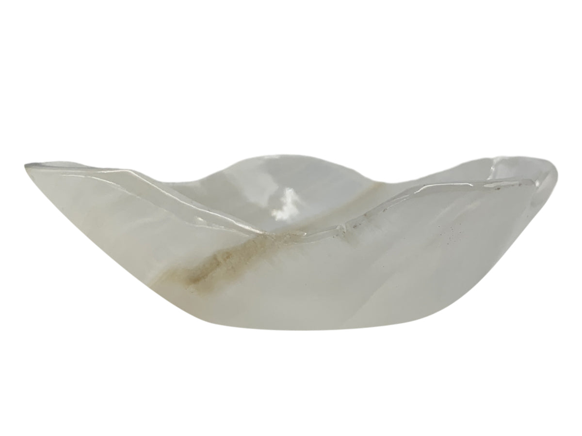 White Onyx Irregular Snack Bowl Polished 9-12 ~5 Cm