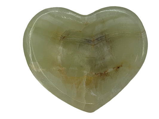 Green Onyx Heart Snack Bowl Polished 10X8.5X2.5 Cm