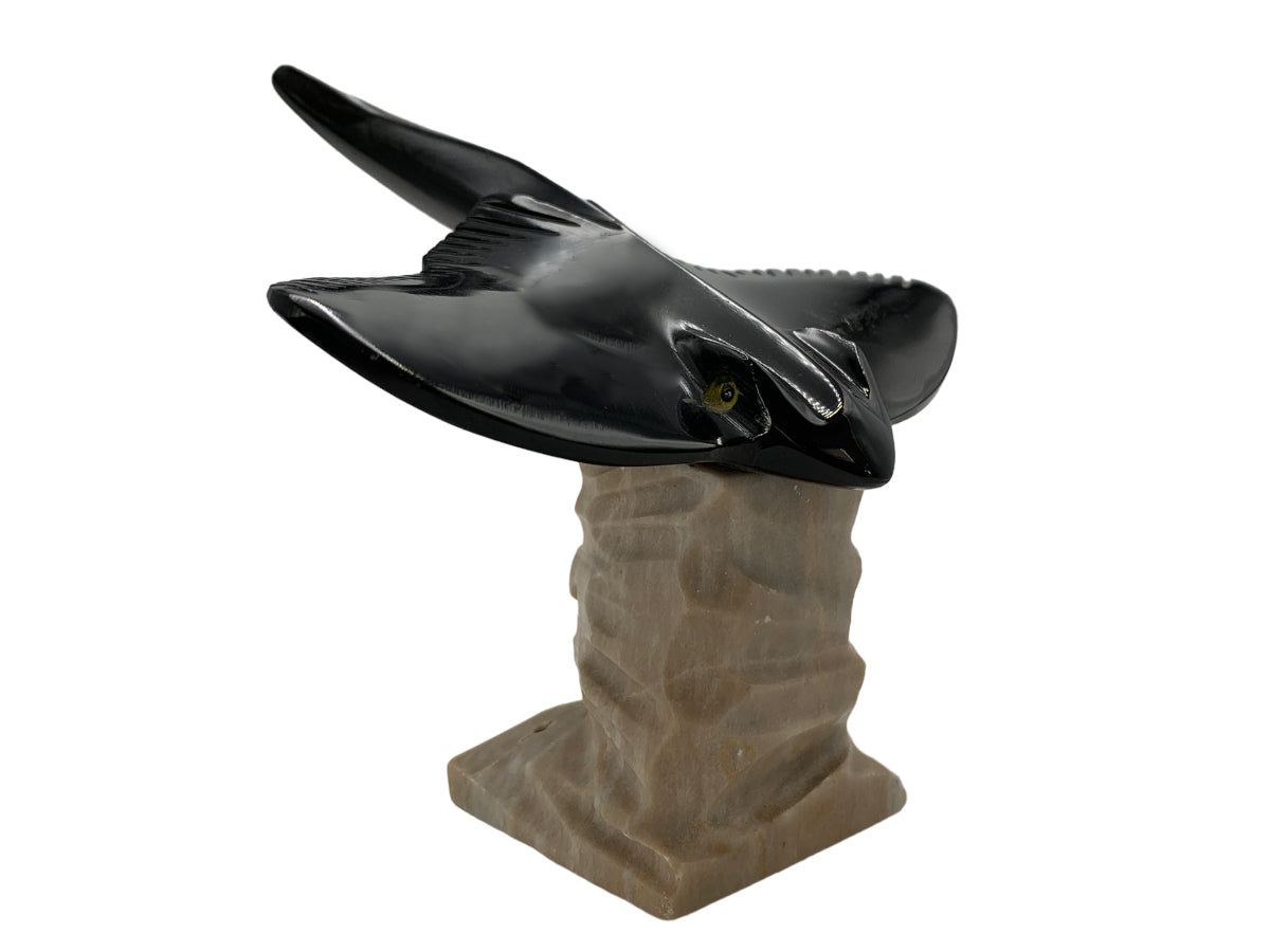 Black Onyx Stingray On Base