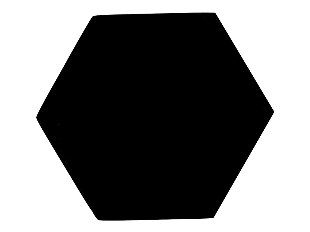 White Marble Calacate Hexagonal Jewelry Box W/Black Marble Lid Polished 14.5X12X8 Cm