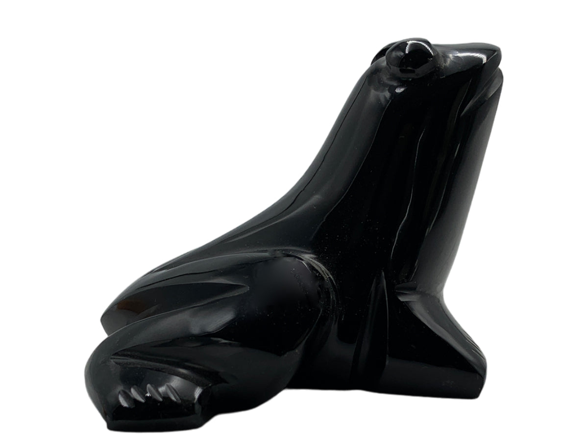 Black Obsidian Frog Polished ~6.5 Cm