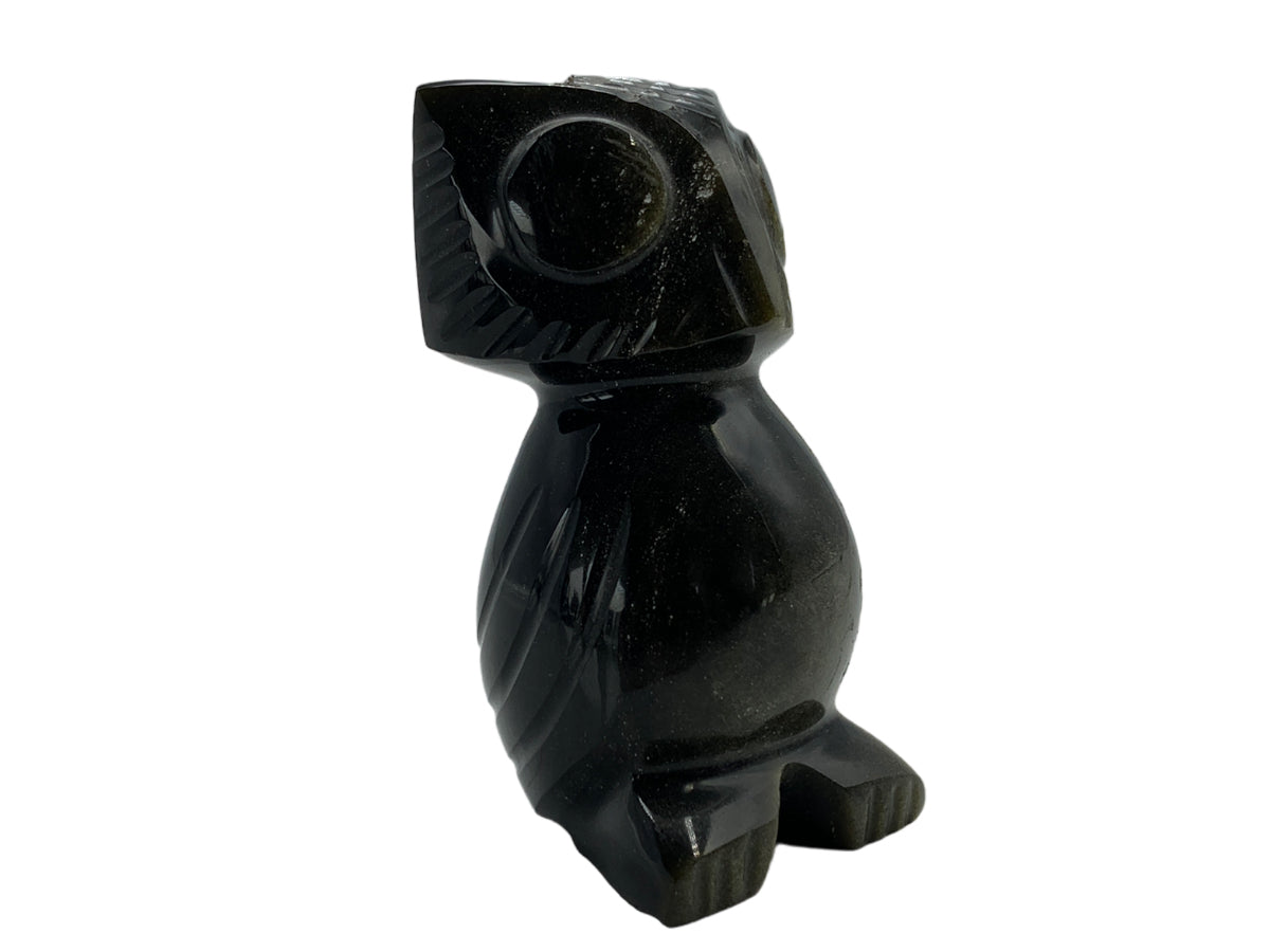 Golden Obsidian Owl