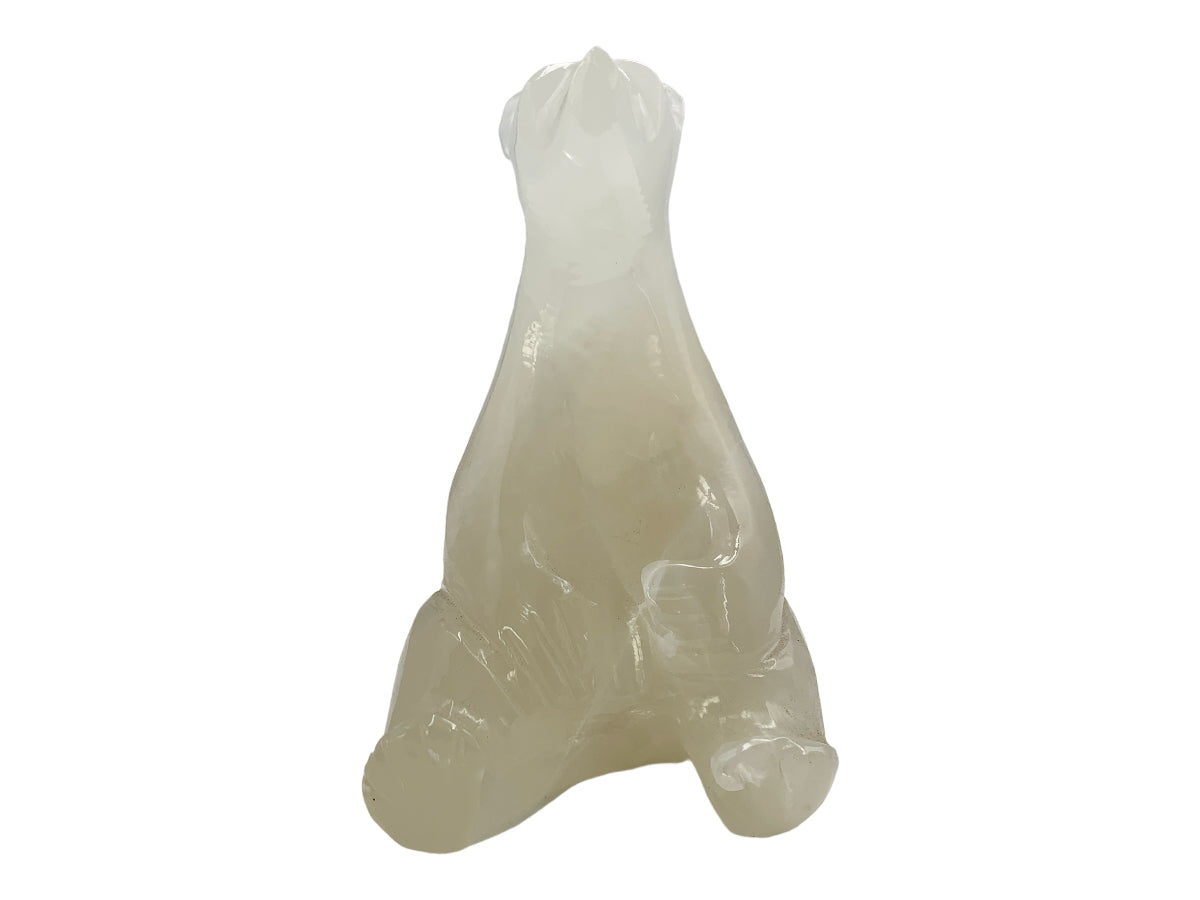 White Onyx Sitting Polar Bear