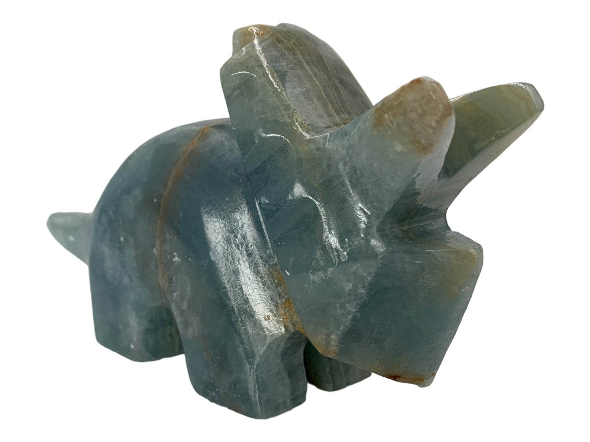 Blue Onyx Triceratops Polished 16X4X7.5 Cm