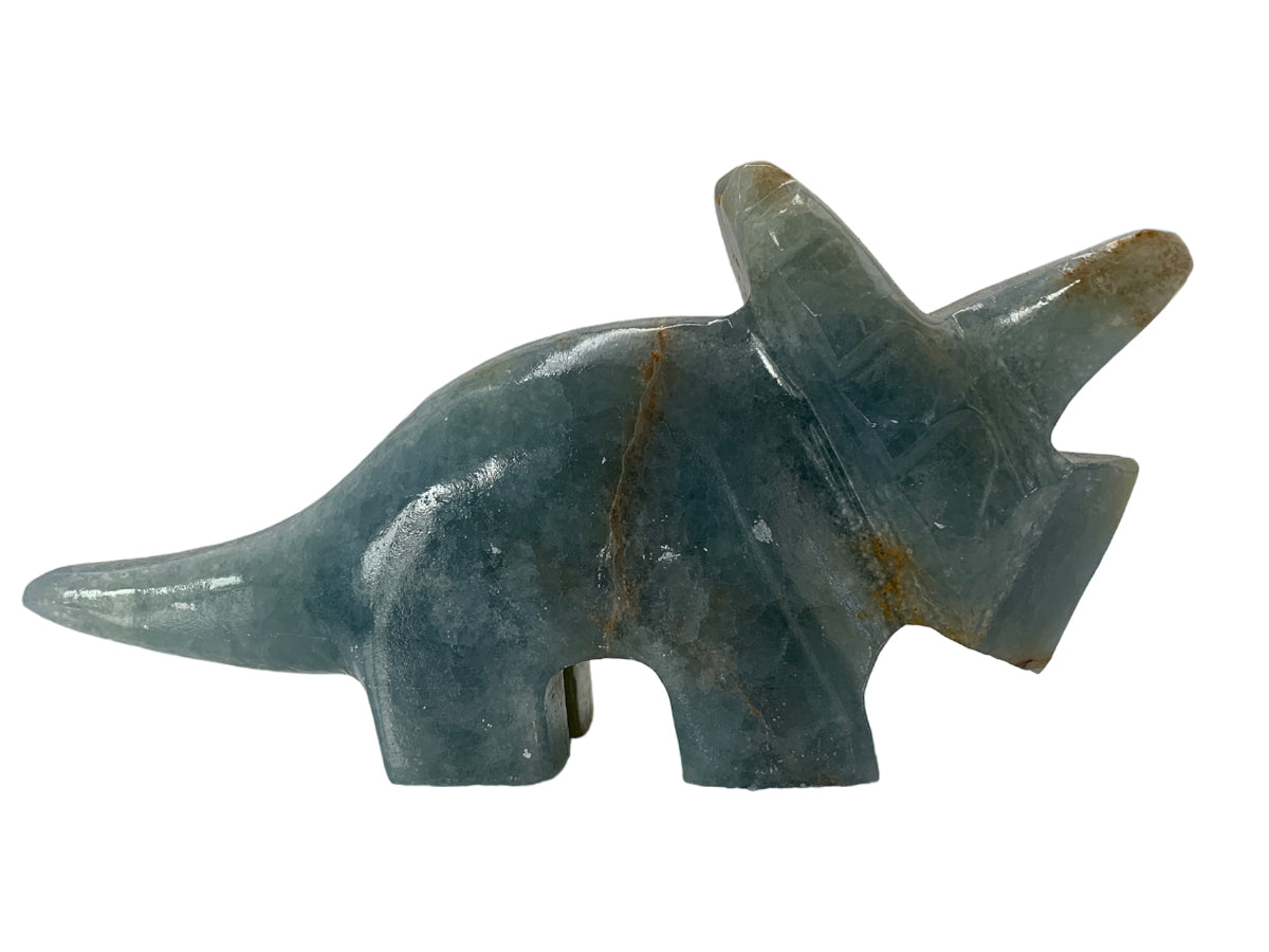 Blue Onyx Triceratops Polished 16X4X7.5 Cm