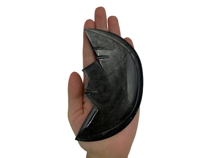 Silver Obsidian Moon W/Face Polished 12 Cm