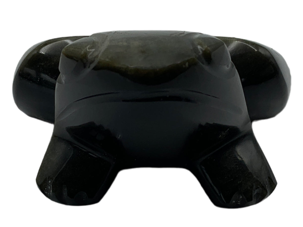 Golden Obsidian Frog 6.5X5.5X4 Cm