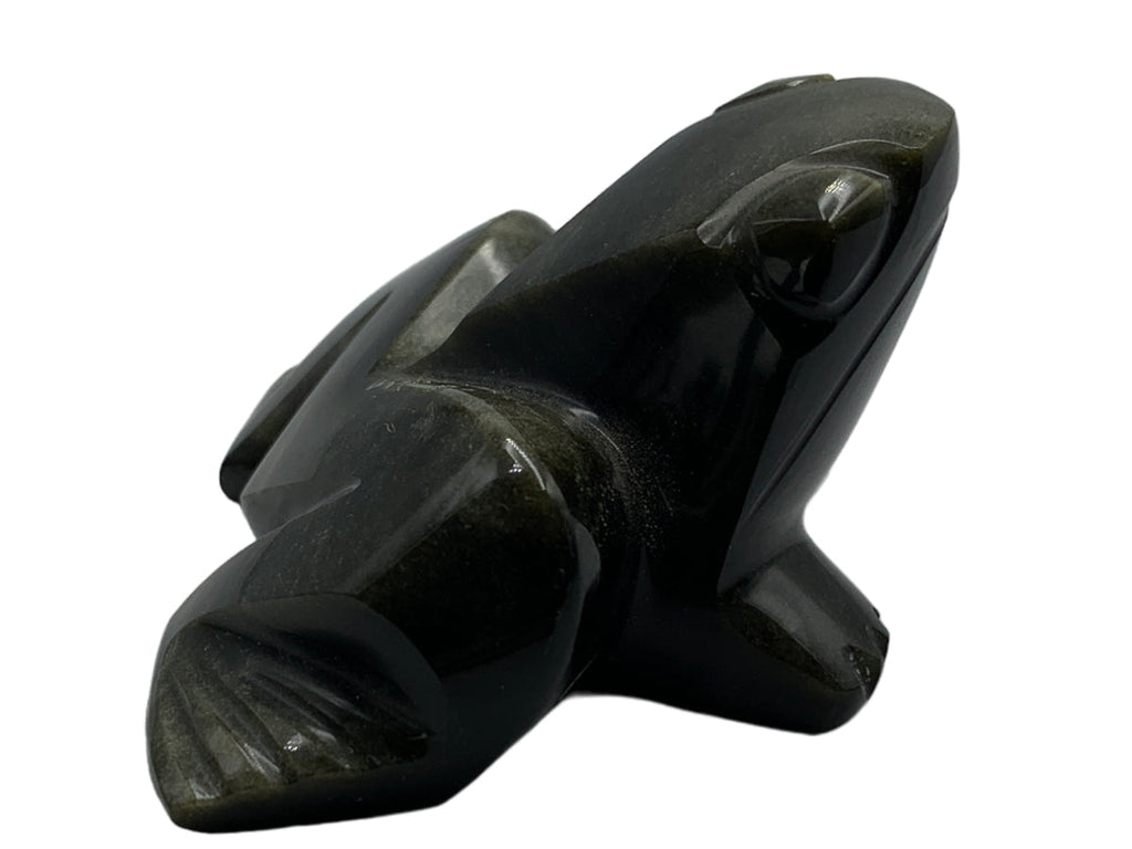 Golden Obsidian Frog 6.5X5.5X4 Cm