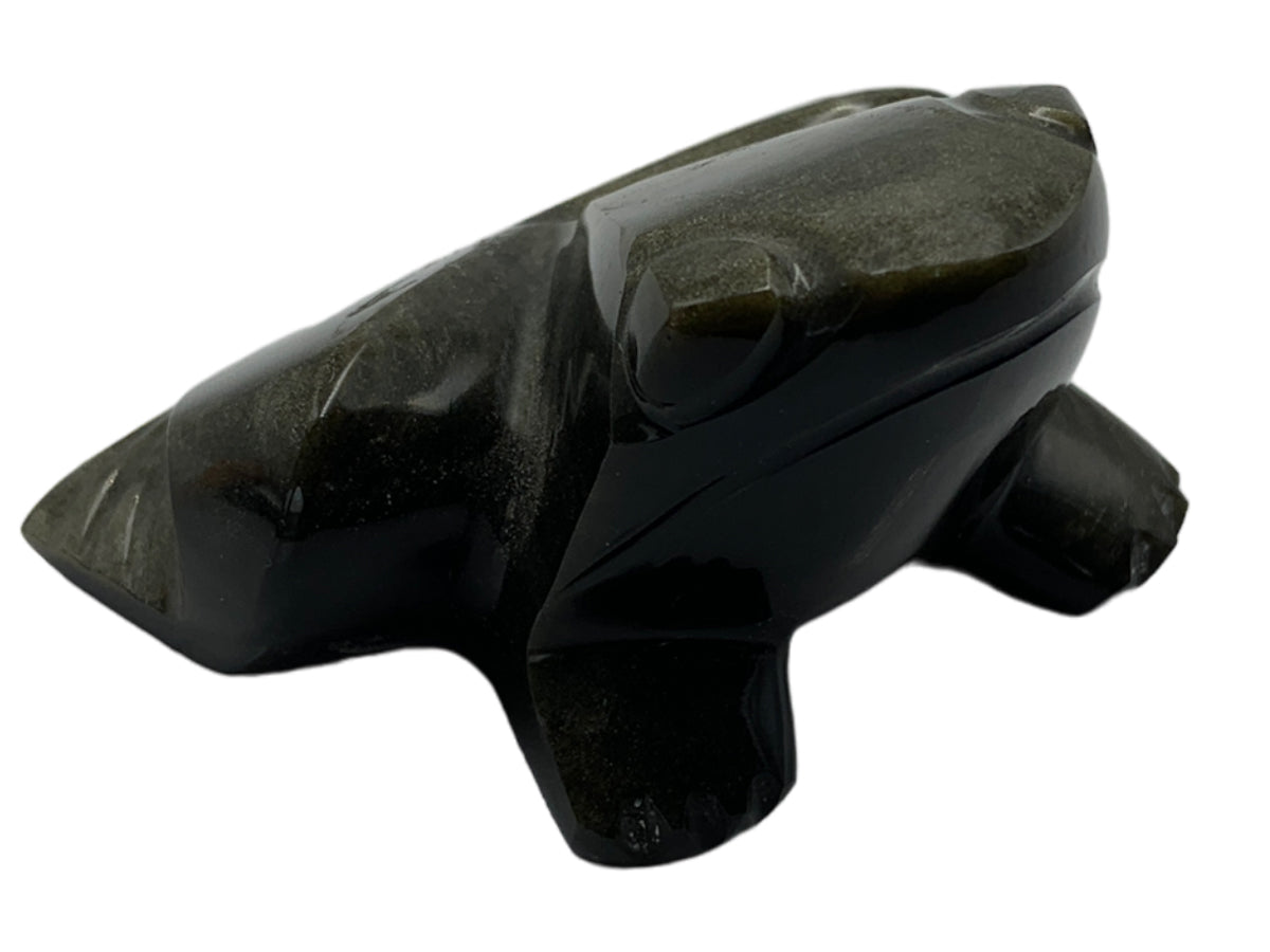 Golden Obsidian Frog 6.5X5.5X4 Cm