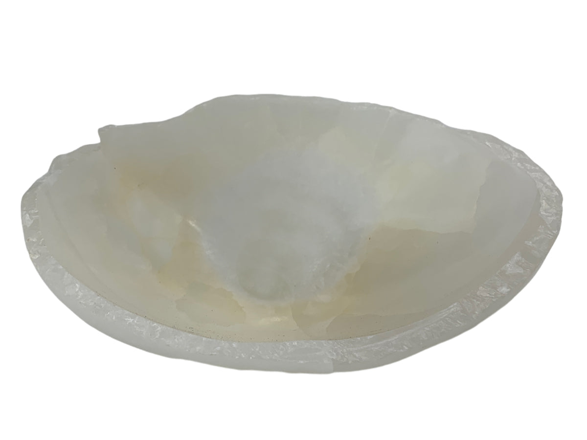 White Onyx Irregular Snack Bowl Polished 17-20 ~7 Cm