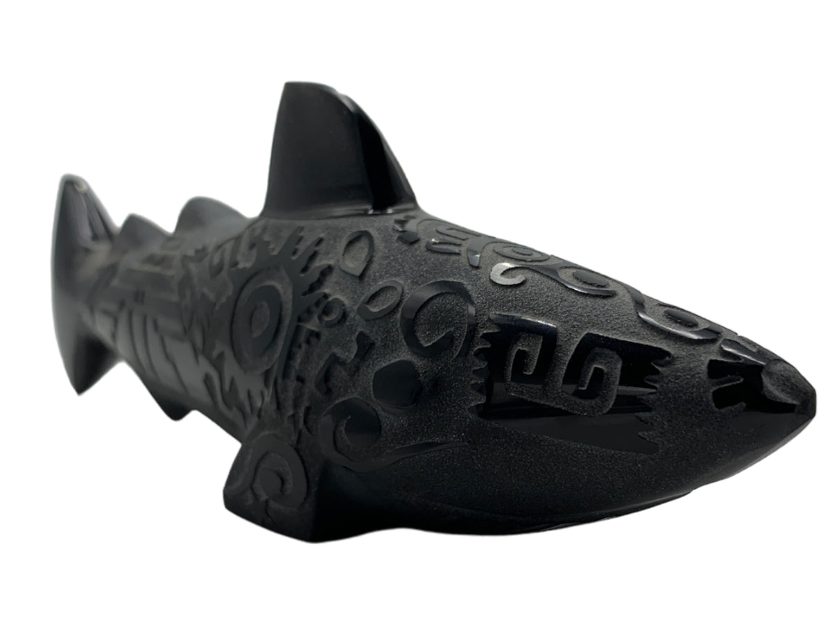 Black Obsidian Shark Polished 15X3.5X5.5 Cm