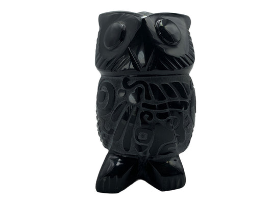 Black Obsidian Carved Owl