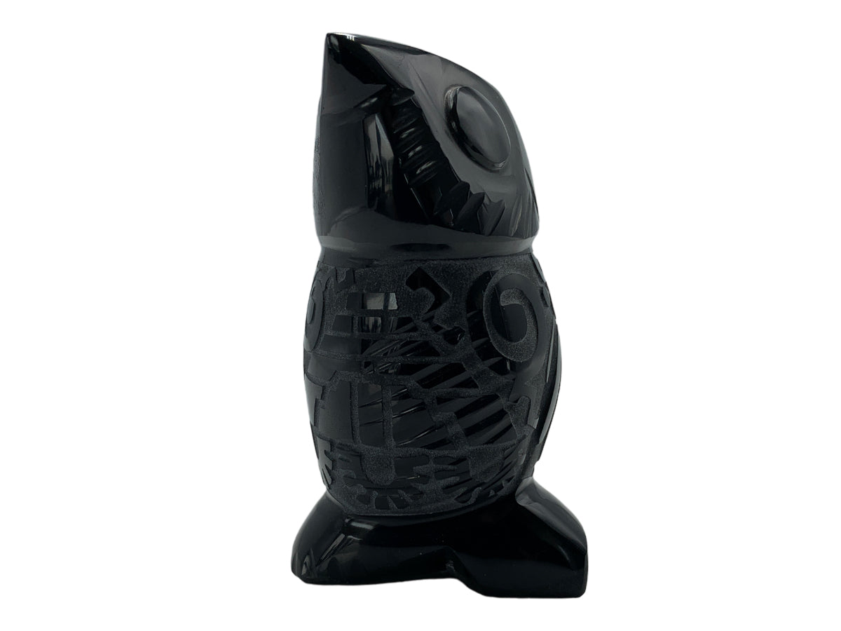 Black Obsidian Carved Owl